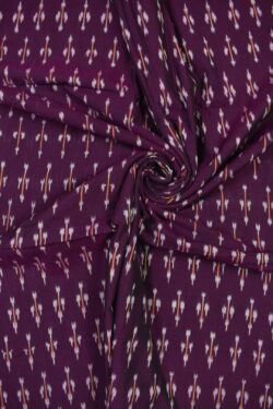 Purple Colour Ikkat Design Pochampally Handloom Cotton Fabric