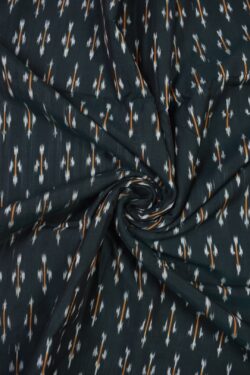 Black Colour Ikkat Design Pochampally Handloom Cotton Fabric