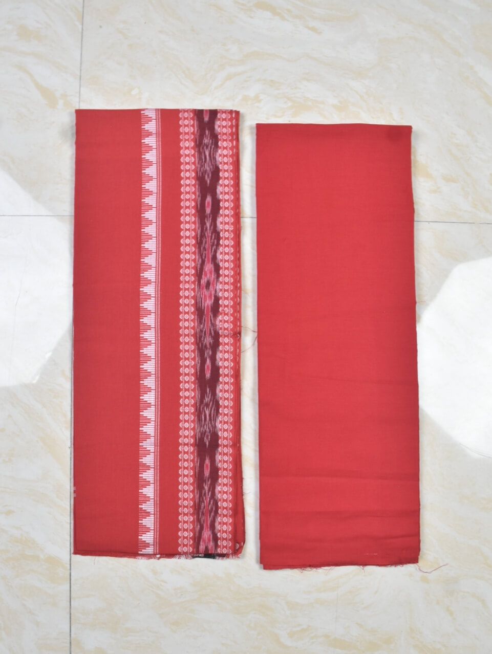Blue Colour Sambalpuri Handloom Cotton Dress Material - Image 2