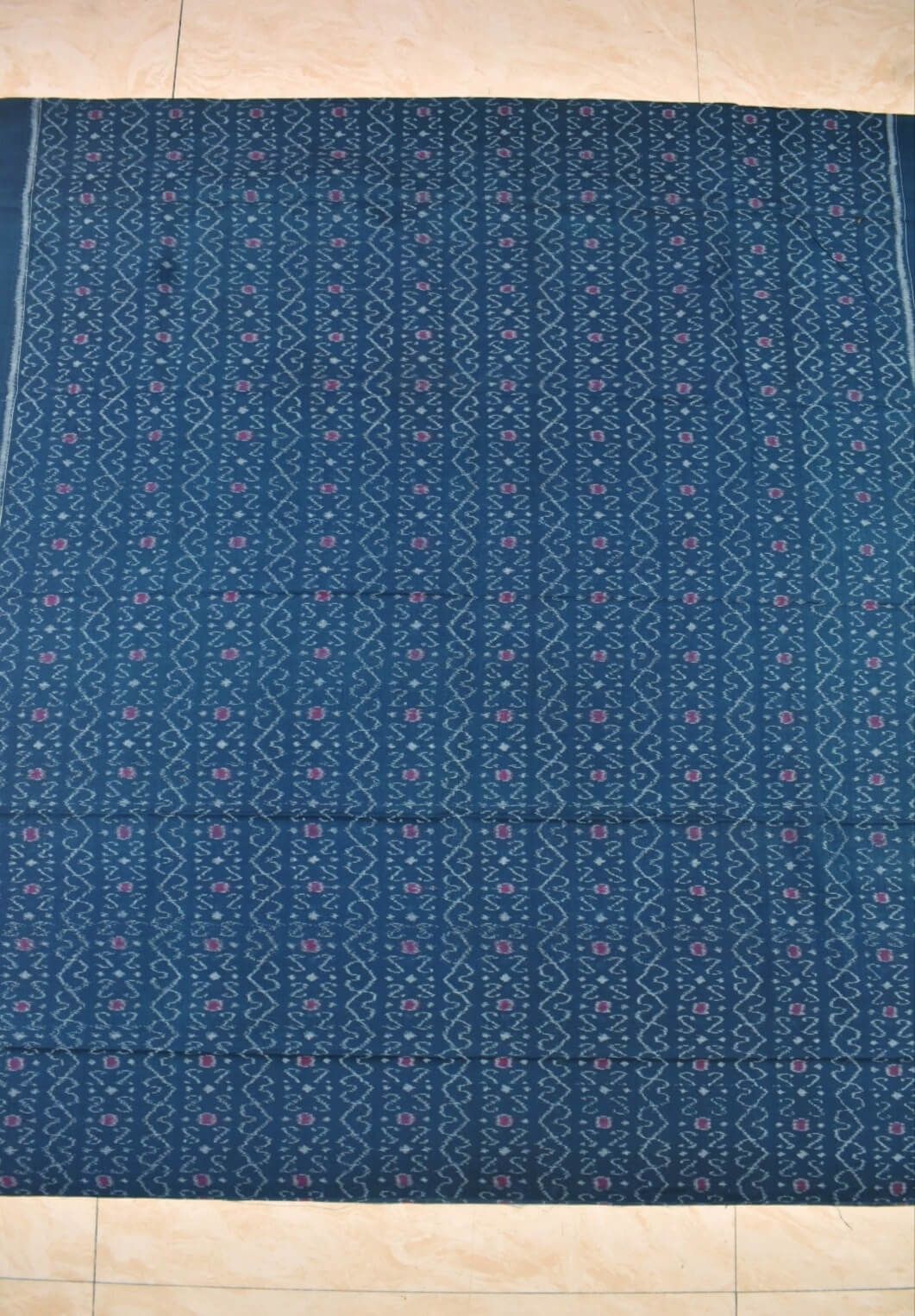 Sky Blue Colour Sambalpuri Handloom Cotton Dress Material - Image 4