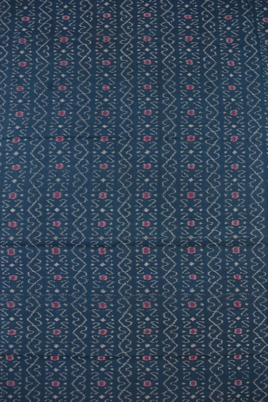 Sky Blue Colour Sambalpuri Handloom Cotton Dress Material - Image 5