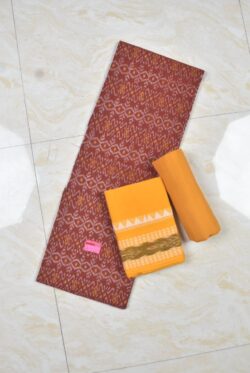 Orange Colour Sambalpuri Handloom Cotton Dress Material