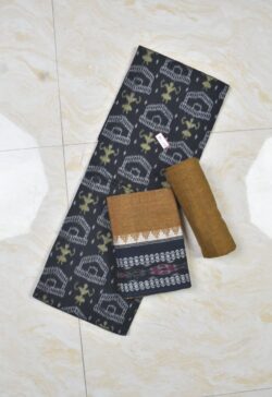 Black Colour Sambalpuri Handloom Cotton Dress Material