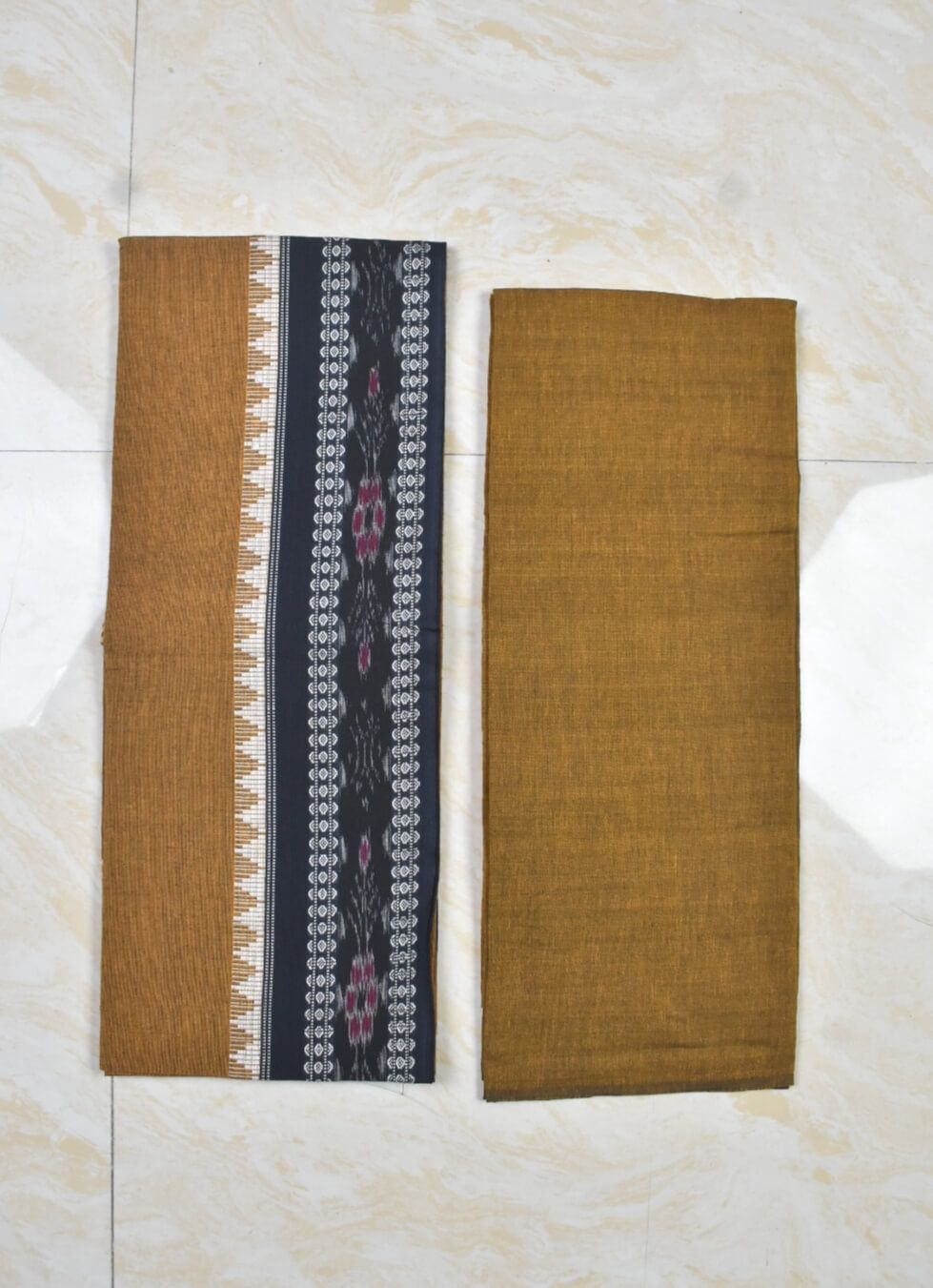 Black Colour Sambalpuri Handloom Cotton Dress Material - Image 2