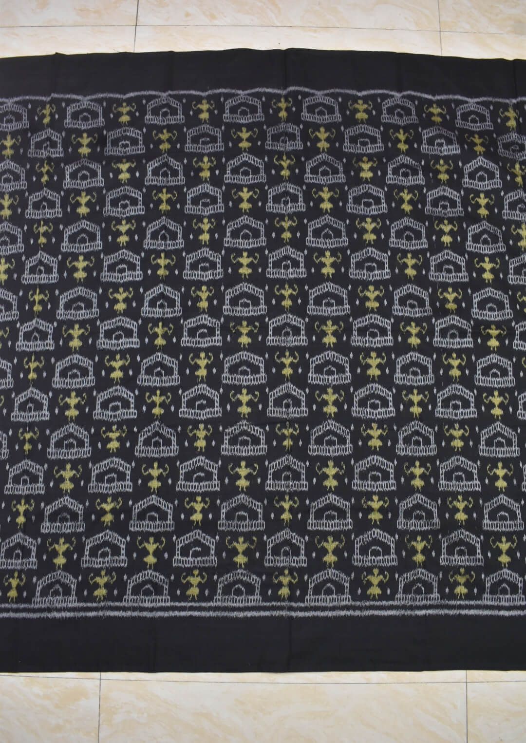 Black Colour Sambalpuri Handloom Cotton Dress Material - Image 4