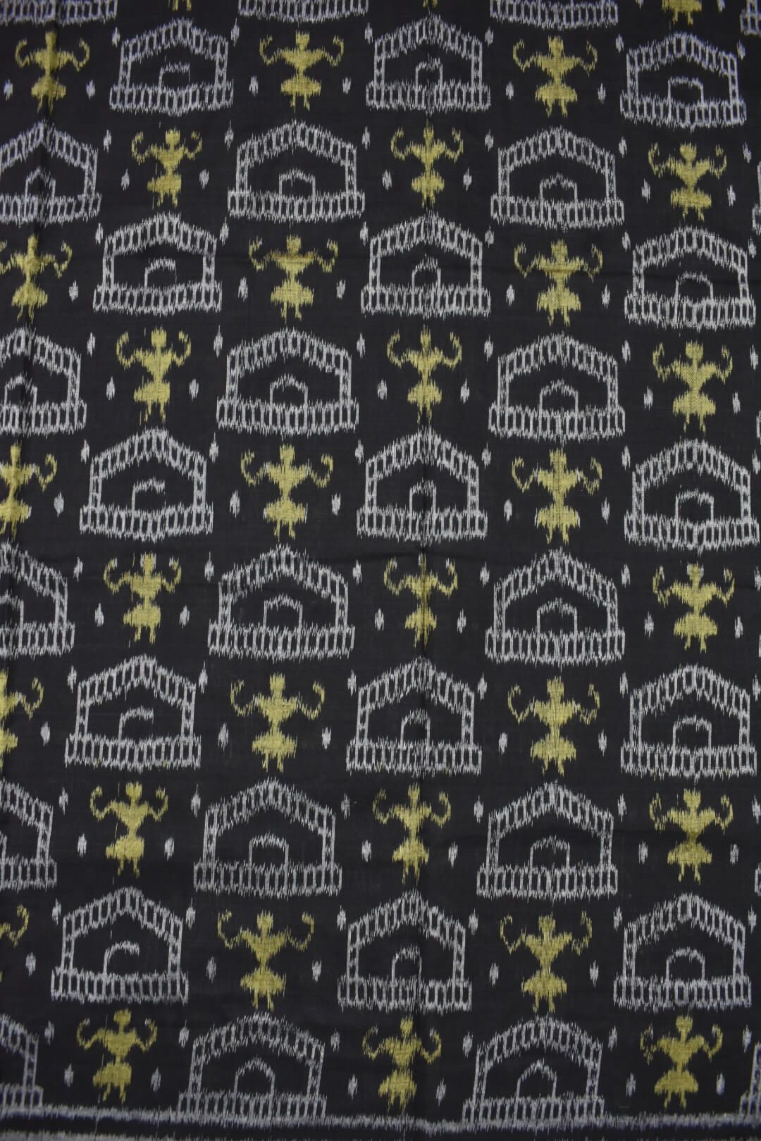 Black Colour Sambalpuri Handloom Cotton Dress Material - Image 5