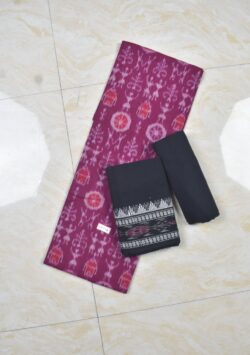 Pink Colour Sambalpuri Handloom Cotton Dress Material