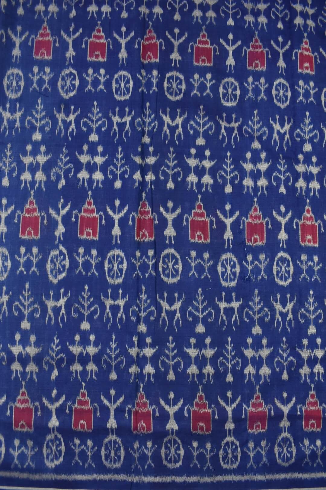 Blue Colour Sambalpuri Handloom Cotton Dress Material - Image 5