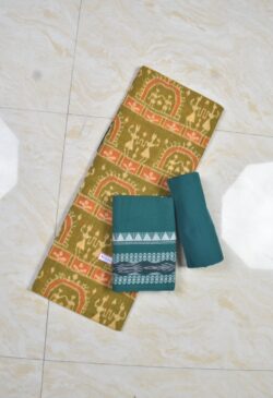 Yellow Colour Sambalpuri Handloom Cotton Dress Material