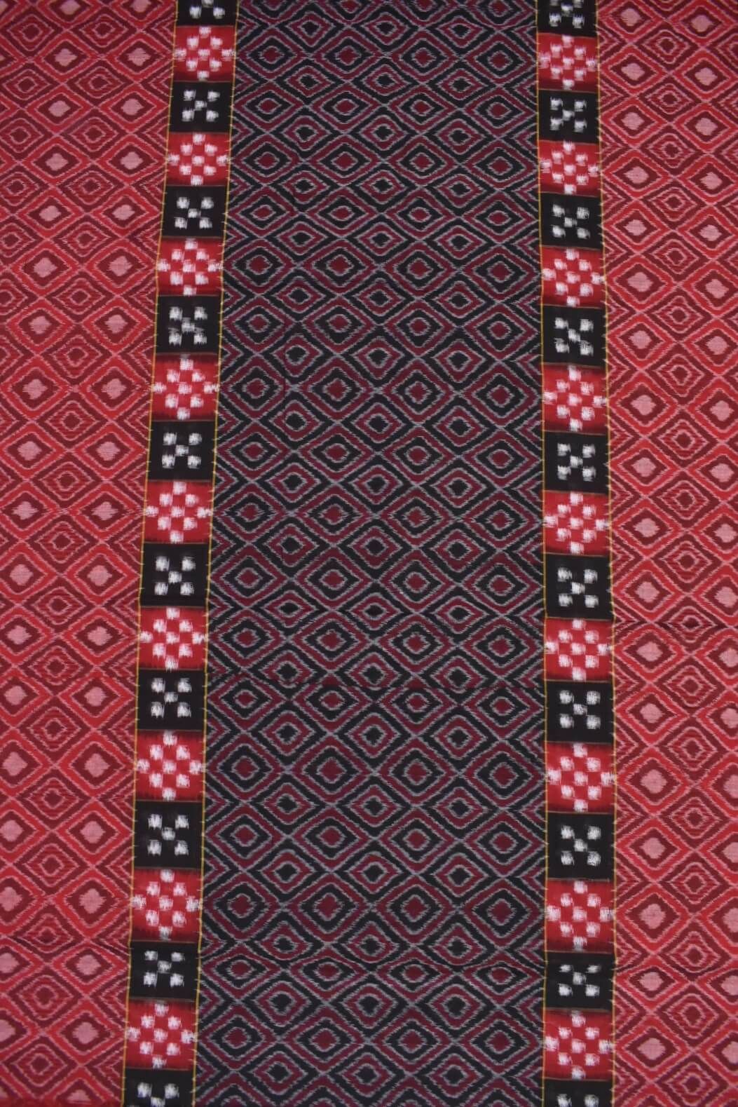 Red Colour Sambalpuri Handloom Cotton Dress Material - Image 5
