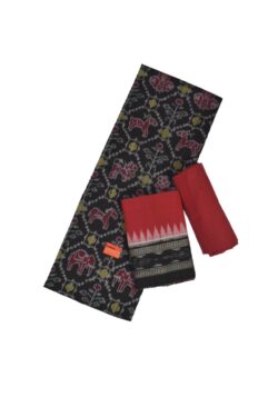 Black Colour Sambalpuri Handloom Cotton Dress Material