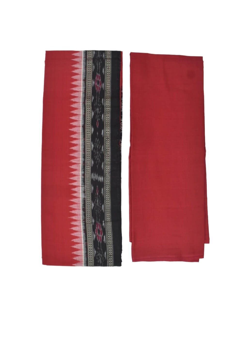 Black Colour Sambalpuri Handloom Cotton Dress Material - Image 2
