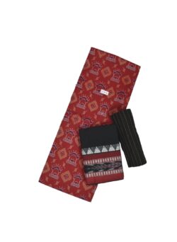 Red Colour Sambalpuri Handloom Cotton Dress Material