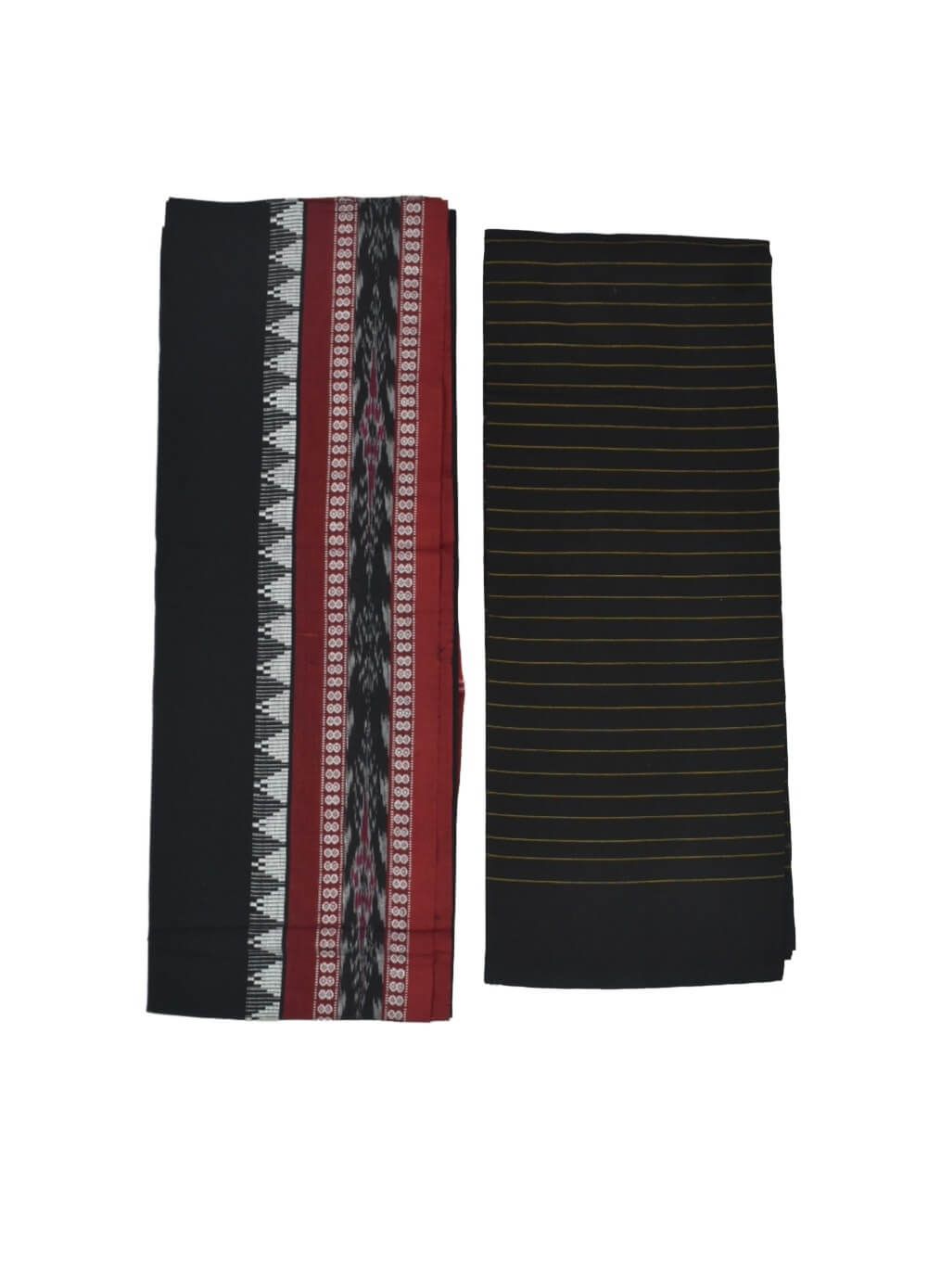 Red Colour Sambalpuri Handloom Cotton Dress Material - Image 2
