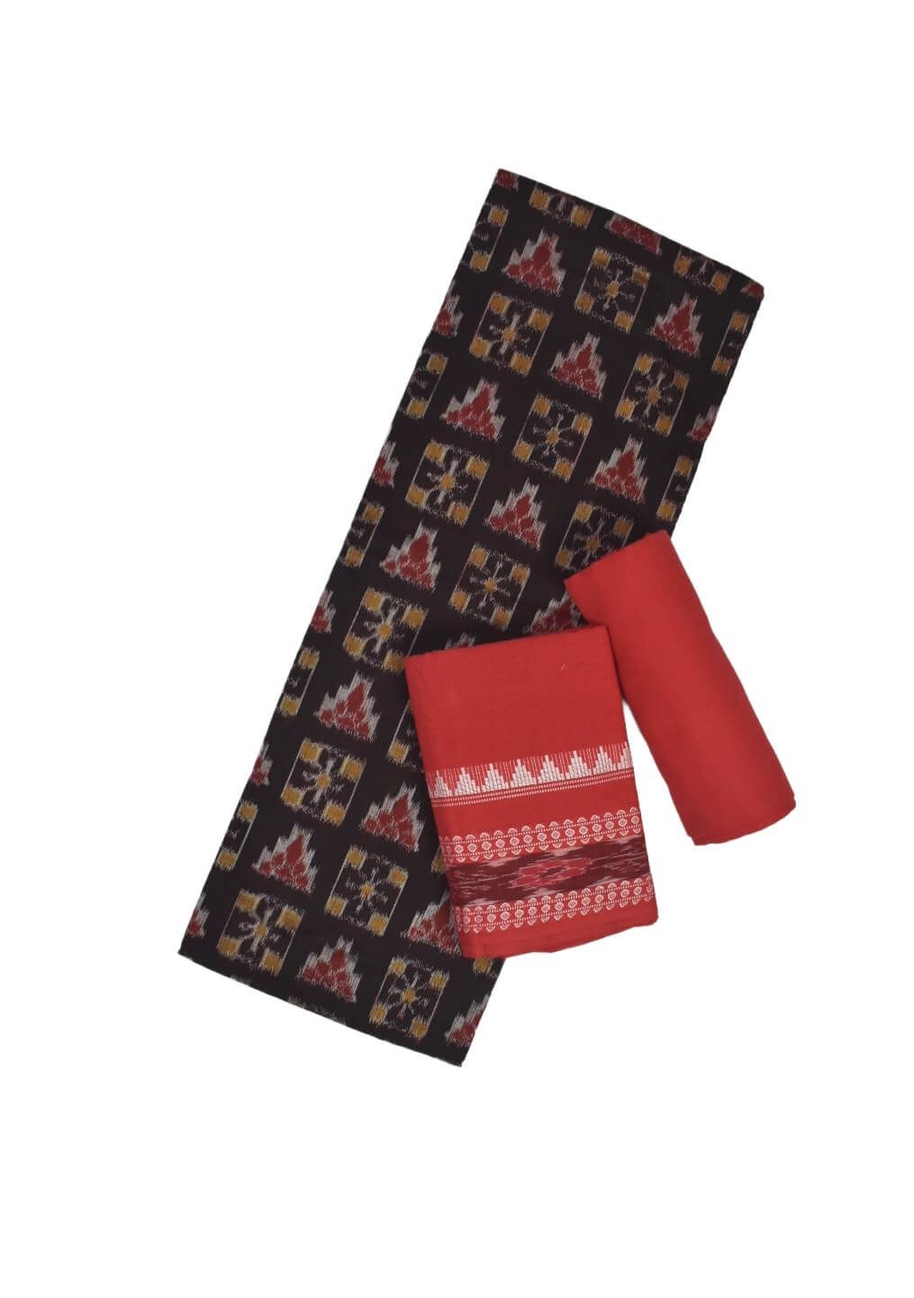 Black Colour Sambalpuri Handloom Cotton Dress Material
