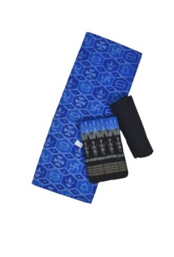 Blue Colour Sambalpuri Handloom Cotton Dress Material