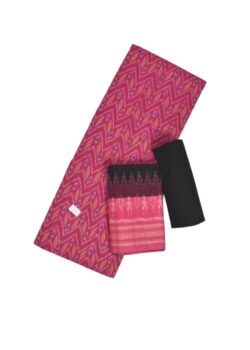 Pink Colour Sambalpuri Handloom Cotton Dress Material