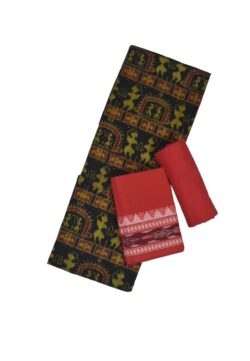 Black Colour Sambalpuri Handloom Cotton Dress Material