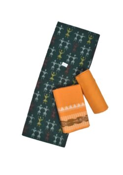 Green Colour Sambalpuri Handloom Cotton Dress Material