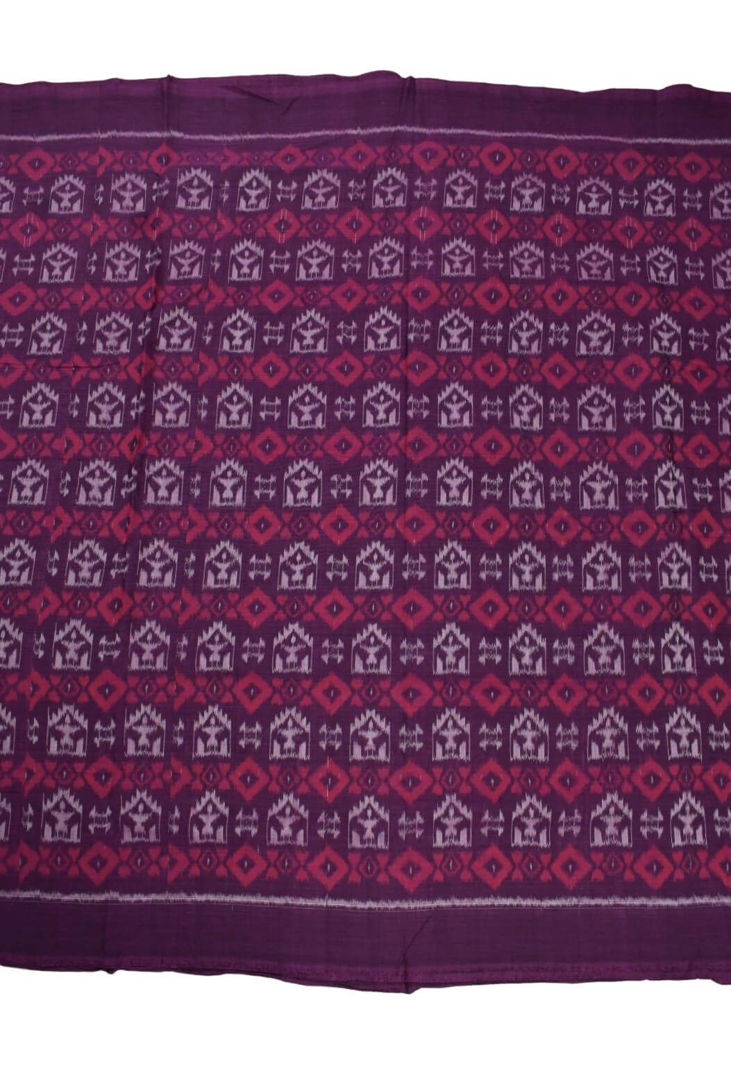 Purple Colour Sambalpuri Handloom Cotton Fabrics - Image 2