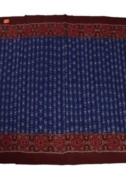 Blue-Red Colour  Sambalpuri Handloom Cotton Bandha Saree