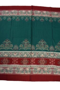 Green Colour  Sambalpuri Handloom Cotton Bandha Saree