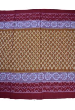 Orange Colour  Sambalpuri Handloom Cotton Bandha Saree