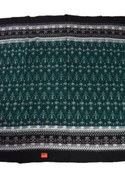 Green Colour Double Border Sambalpuri Handloom Cotton Bandha Saree