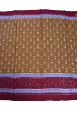 Orange Colour Sambalpuri Handloom Cotton Bandha Saree