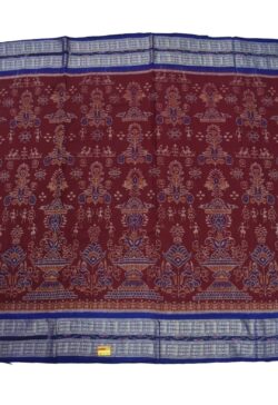 Maroon Colour Sambalpuri Handloom Cotton Bandha Saree