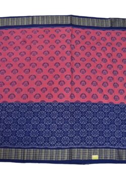 Pink-Blue Colour Sambalpuri Handloom Cotton Bandha Saree