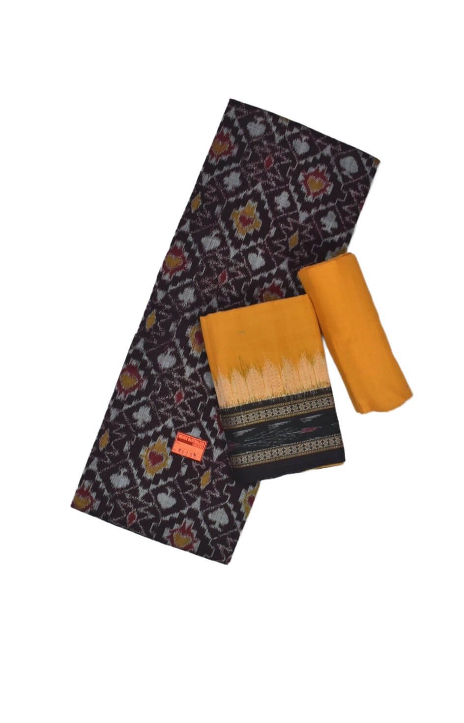 Black Colour Sambalpuri Handloom Cotton Dress Material
