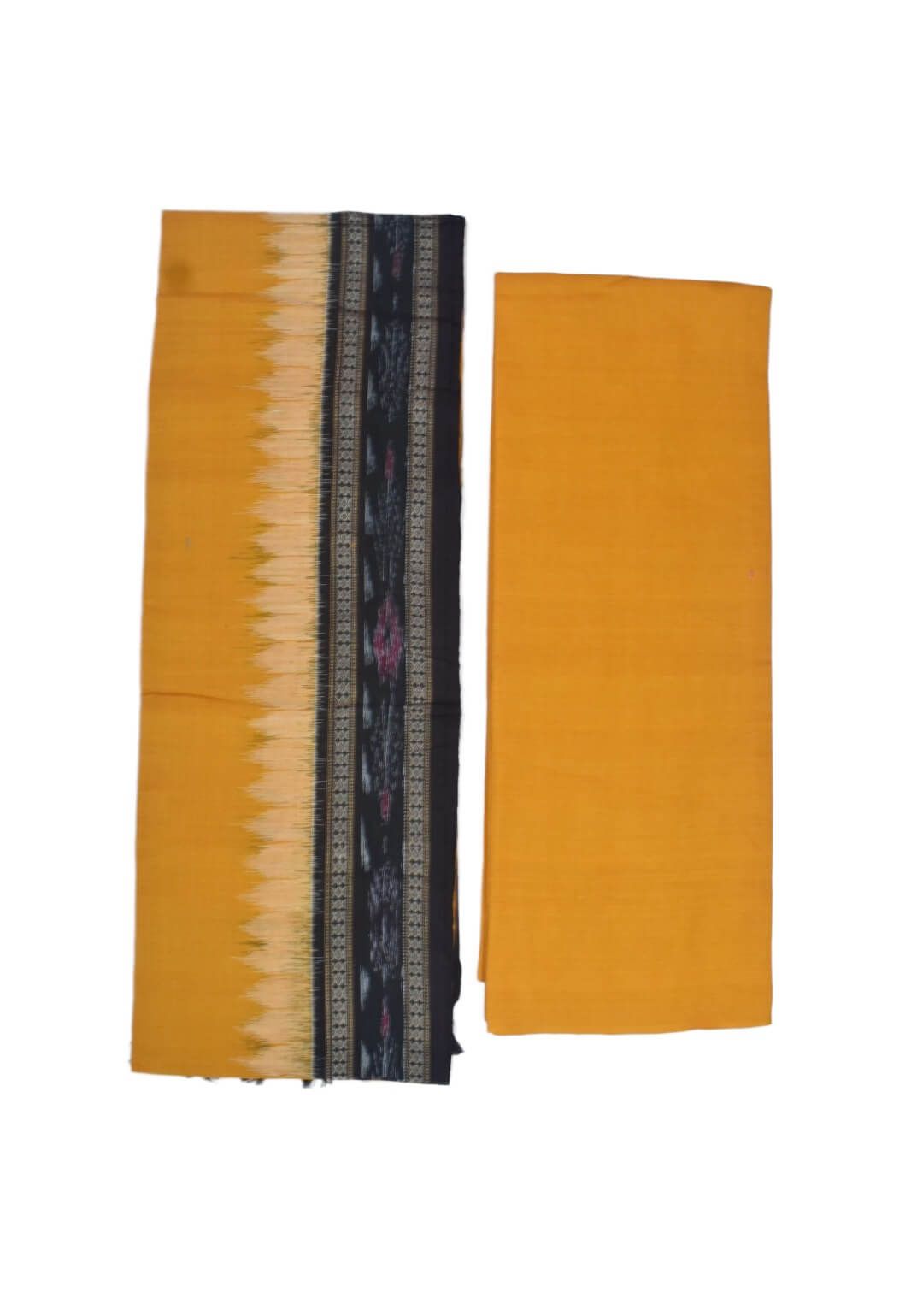 Black Colour Sambalpuri Handloom Cotton Dress Material - Image 2