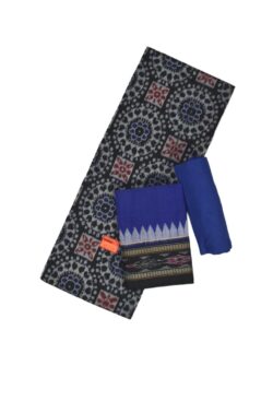 Black Colour Sambalpuri Handloom Cotton Dress Material