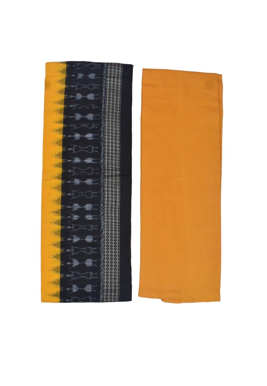 Black Colour Sambalpuri Handloom Cotton Dress Material - Image 2