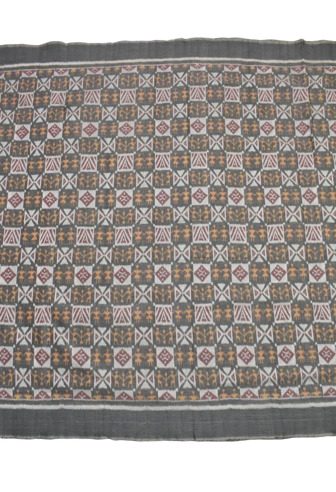 White Colour Sambalpuri Handloom Cotton fabric - Image 2