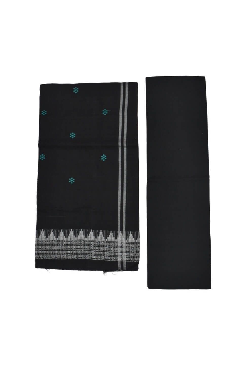 Rama Green Colour Sambalpuri Handloom Dress Material - Image 2