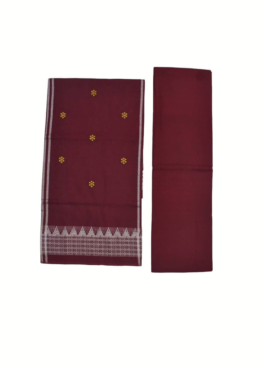 Yellow Colour Sambalpuri Handloom Dress Material - Image 2
