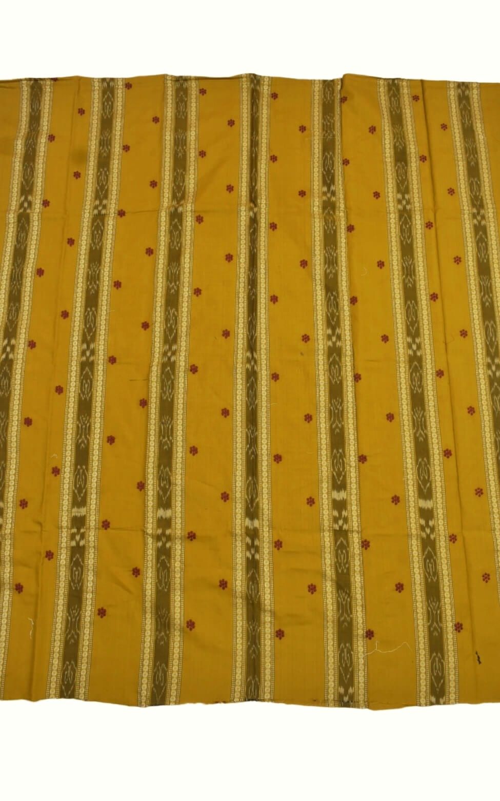 Yellow Colour Sambalpuri Handloom Dress Material - Image 4