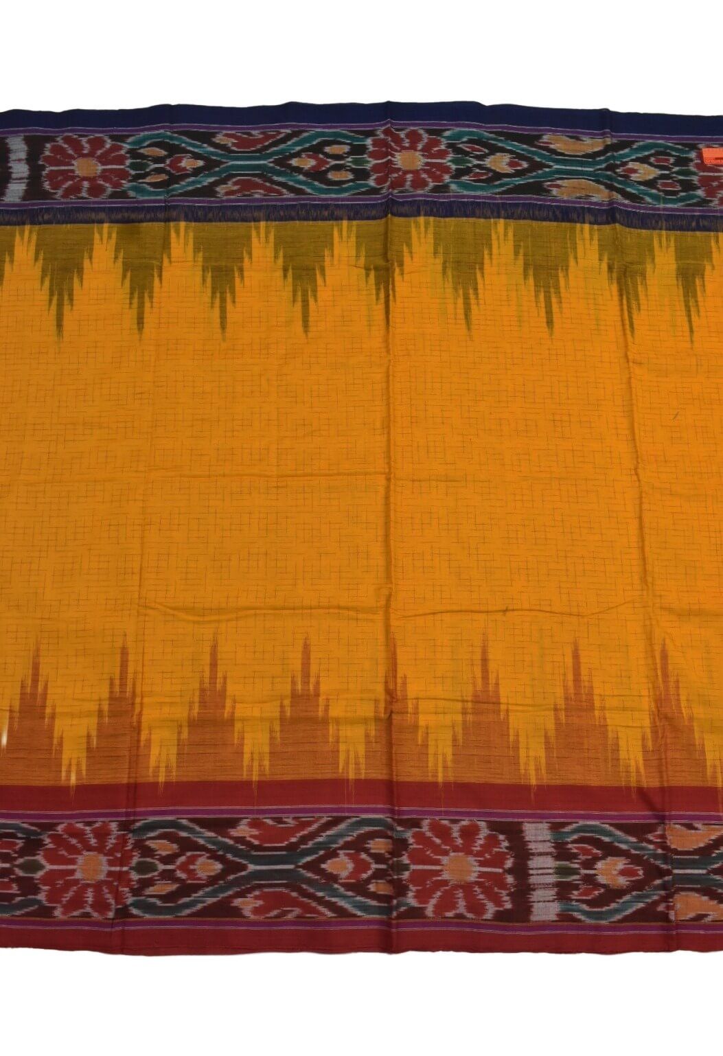 Yellow Colour Sambalpuri Handloom Cotton Saree