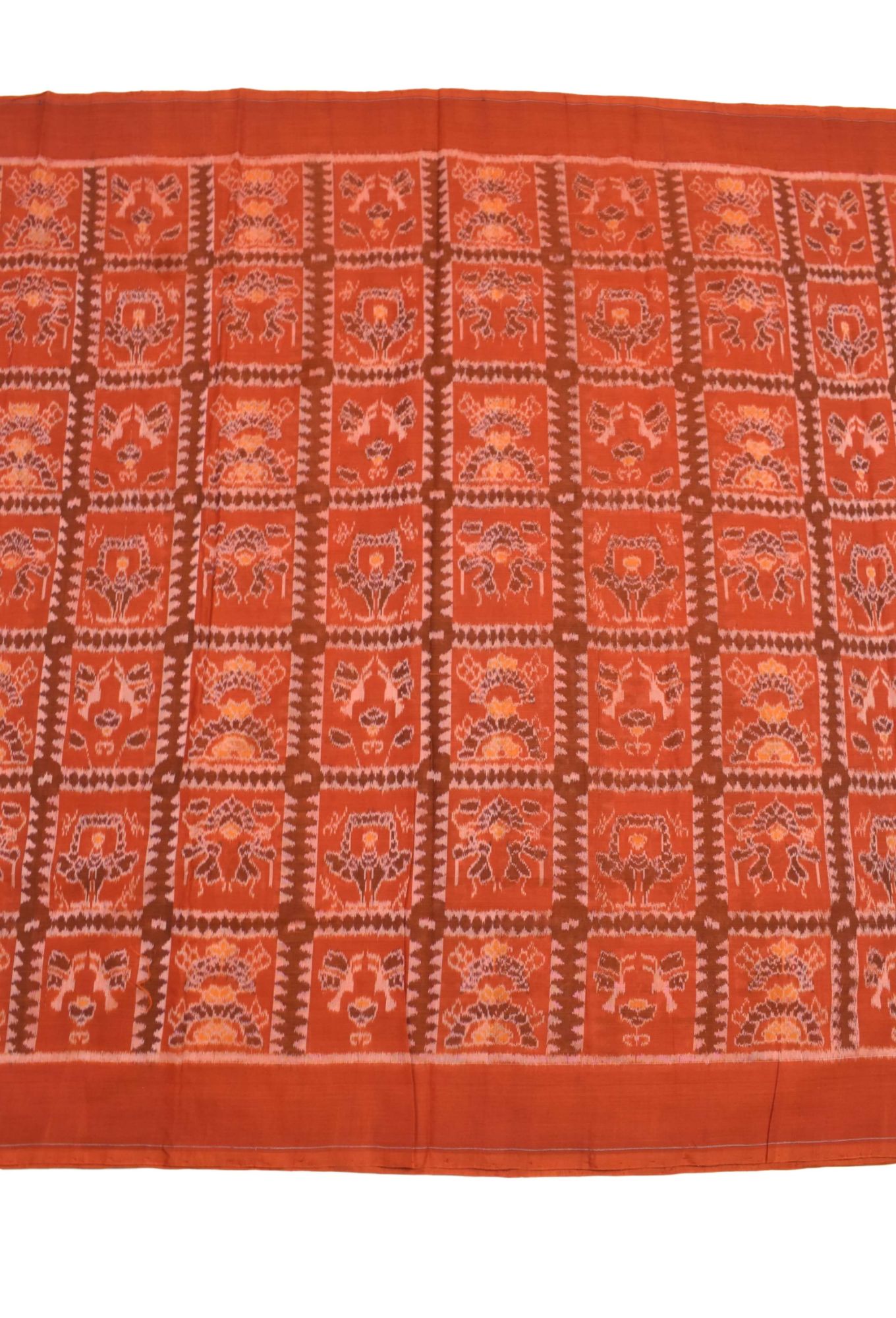 Orange Colour Sambalpuri Handloom Cotton Dress Material - Image 4