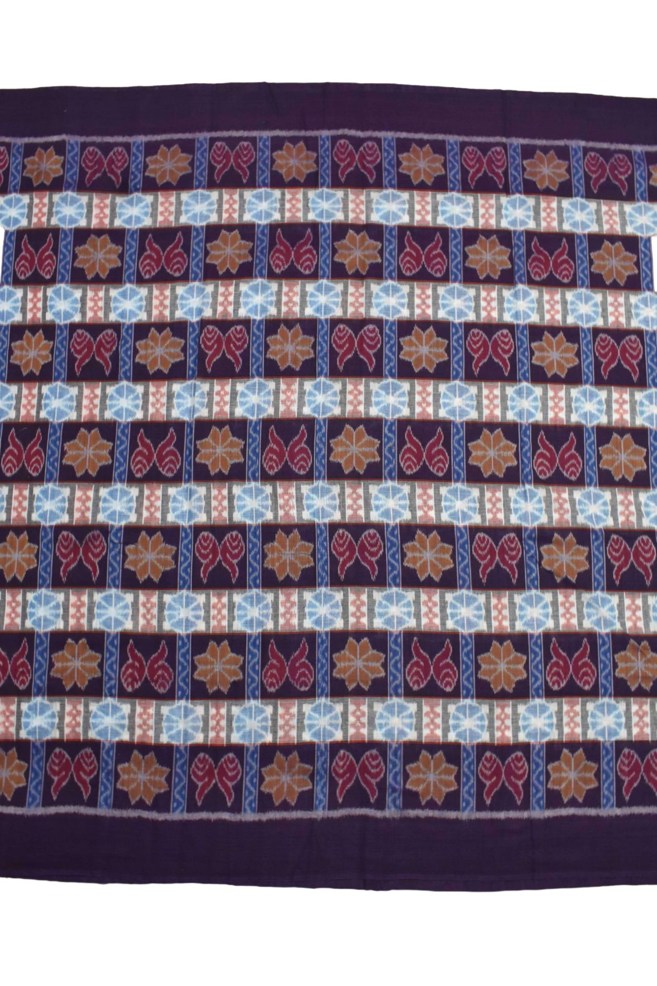 Orange-Red Colour Sambalpuri Handloom Cotton Dress Material - Image 4