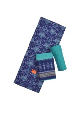 Blue Colour Sambalpuri Handloom Cotton Dress Material