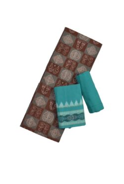 Brown Colour Sambalpuri Handloom Cotton Dress Material