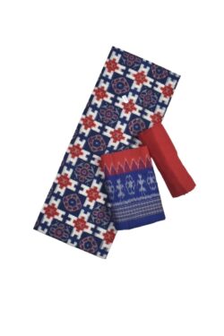 Blue Colour Sambalpuri Handloom Cotton Dress Material