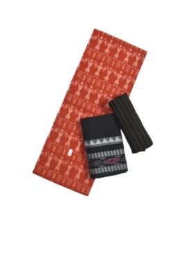 Orange Colour Sambalpuri Handloom Cotton Dress Material