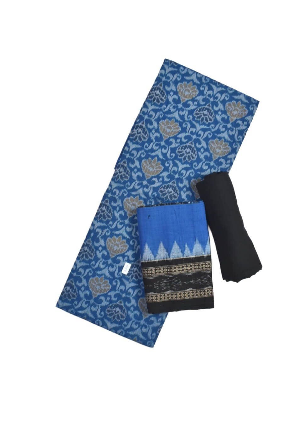 Sky Blue Colour Sambalpuri Handloom Cotton Dress Material