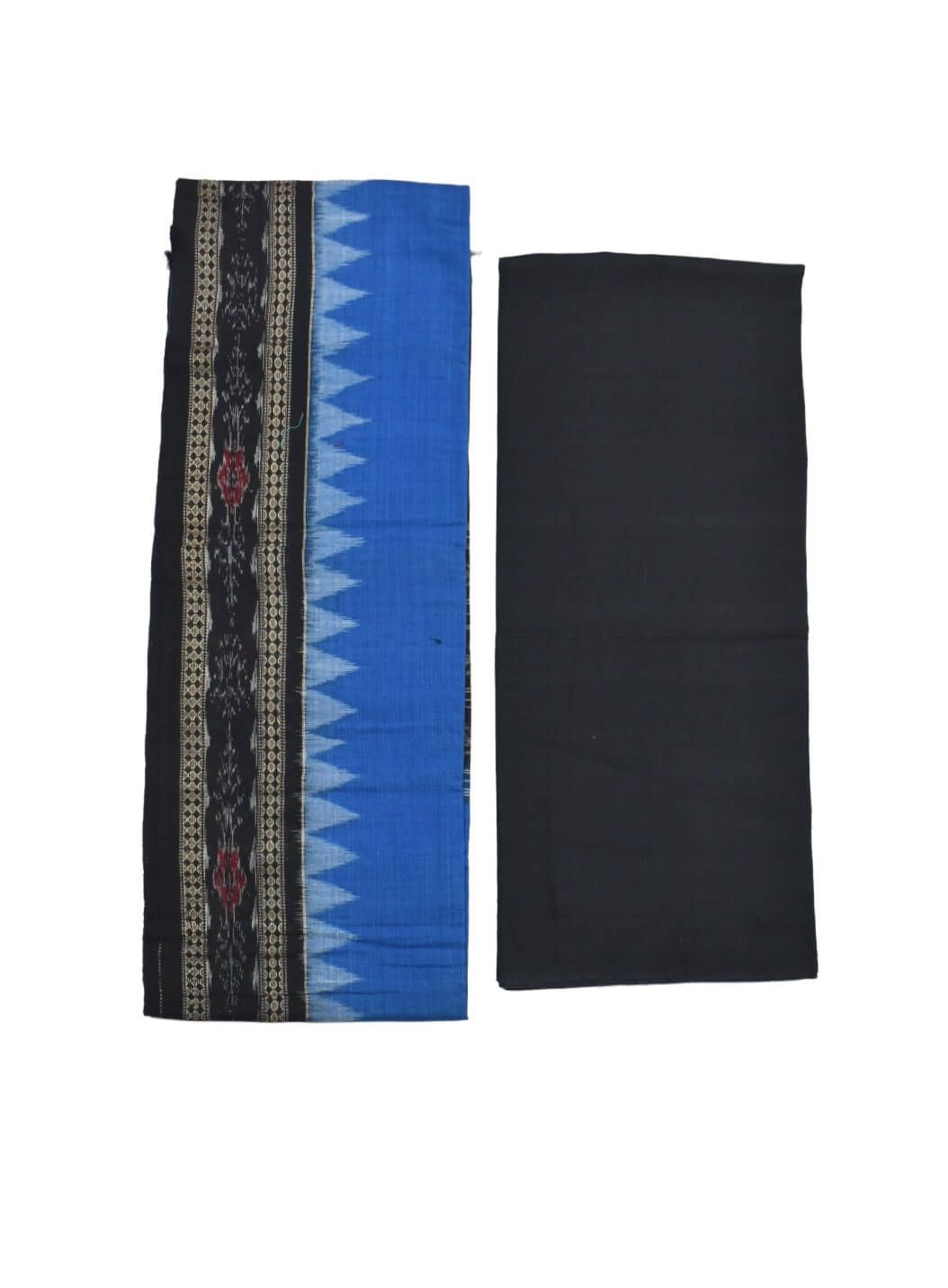 Sky Blue Colour Sambalpuri Handloom Cotton Dress Material - Image 2