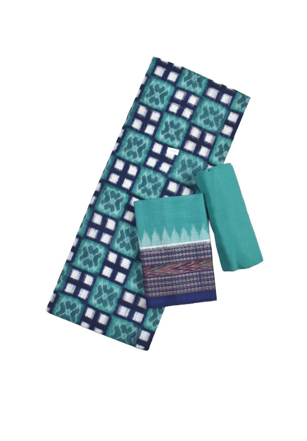 Sky Blue Colour Sambalpuri Handloom Cotton Dress Material