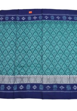Sky Blue Colour Plane Border Sambalpuri Handloom Cotton Saree